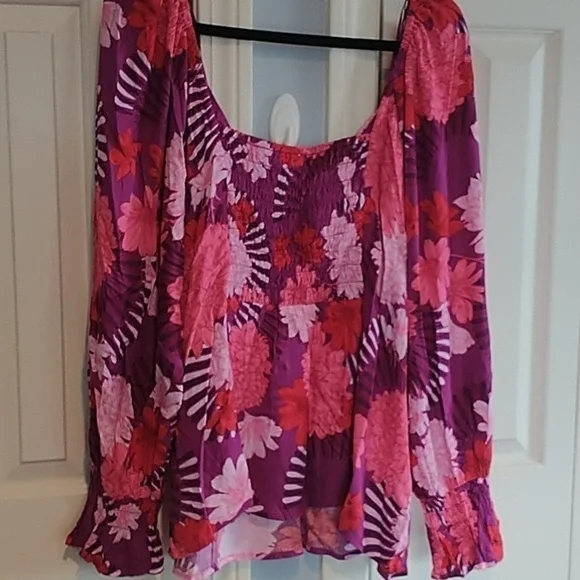 Sofia Vergara Bustier Floral Peasant Top 3X - Picture 7 of 12